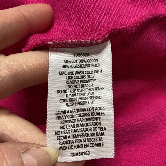 Calvin Klein Jeans Spell-Out Cropped Hot Pink Lightweight Sweatshirt Top XXL - Picture 9 of 10